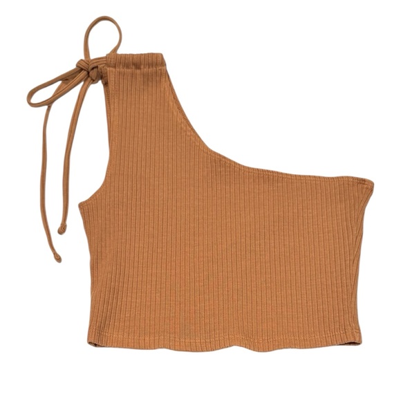 aerie Tops - NWOT AERIE One Shoulder Tie Stretchy Ribbed Crop Top Small